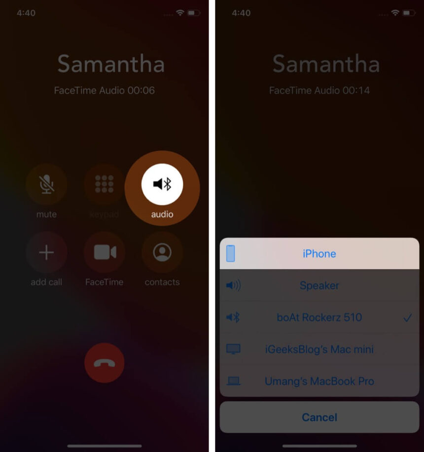 How to Route iPhone Calls to Bluetooth Headset or Speaker – iGeeksBlog