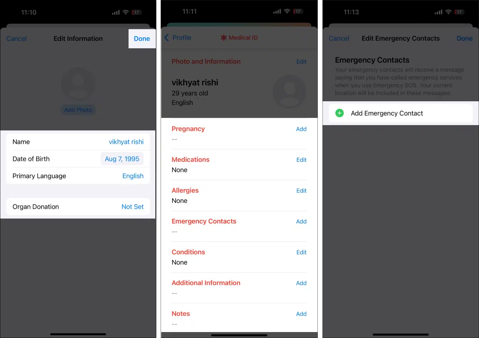How to Use Emergency SOS on iPhone (Step-by-Step Guide) – iGeeksBlog Add-your-details-and-emergency-contact-to-set-Medical-ID-in-Health-app-on-iPhonejpg