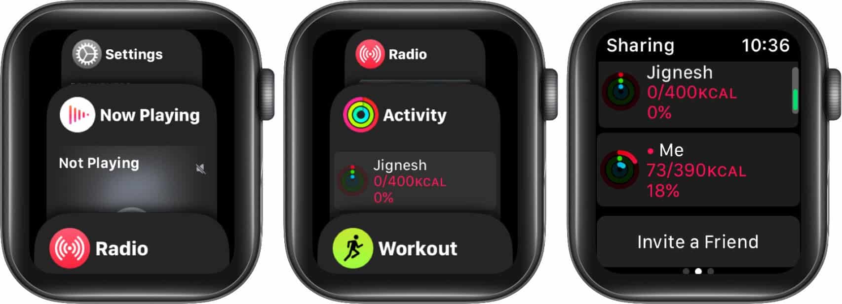Byt mellan appar i appen Switcher på Apple Watch