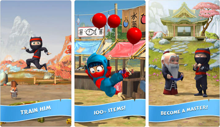 Clumsy ninja iphone and ipad game screenshot Clumsy Ninja iPhone and iPad Game Screenshot