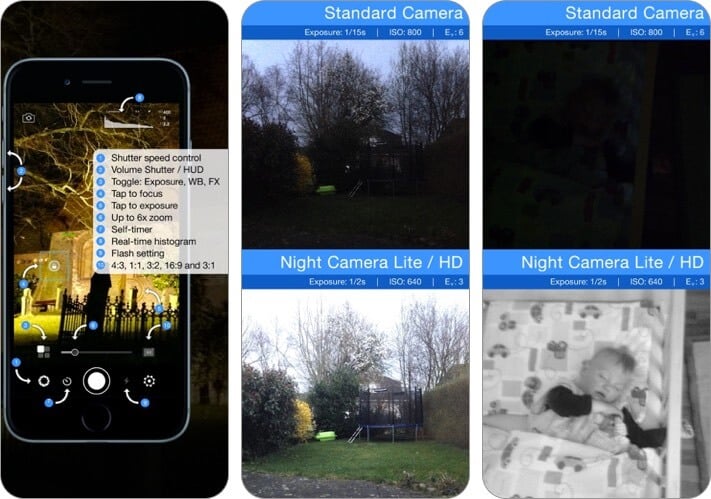 night camera low light photos iphone and ipad app screenshot