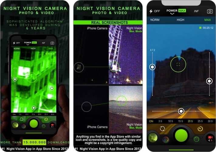 night vision photo  video iphone and ipad app screenshot