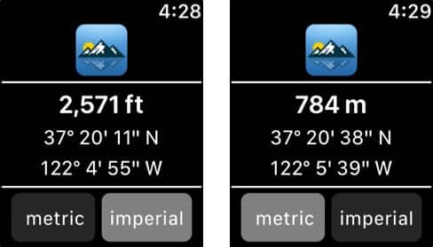 Travel Altimeter  Elevation Apple Watch App Screenshot