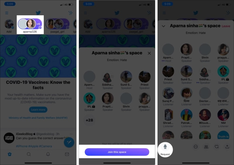 Join a Twitter Space
