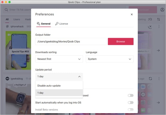 Stop the auto download feature in Qoob Clips for Mac