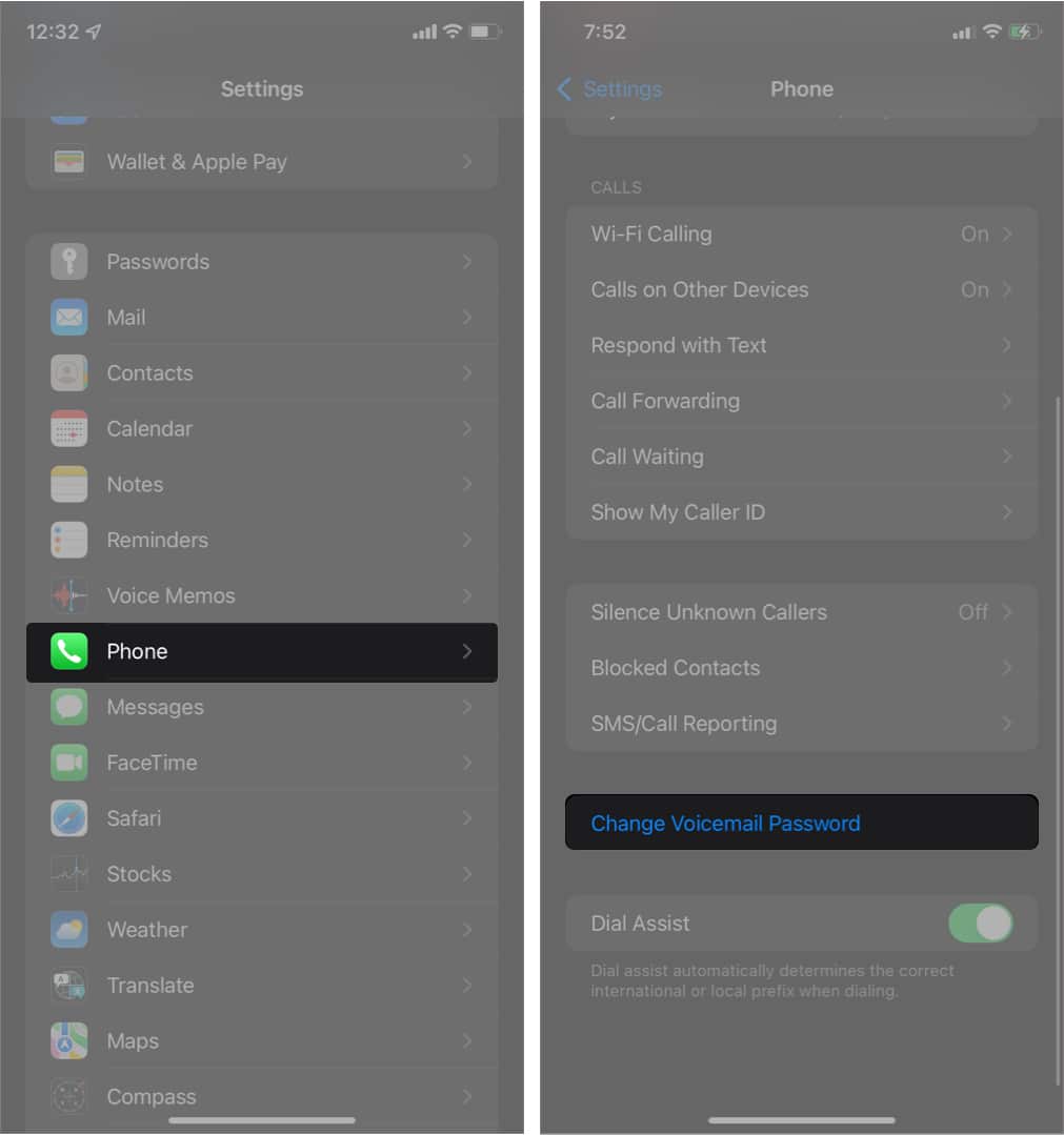 Change voicemail password on iPhone