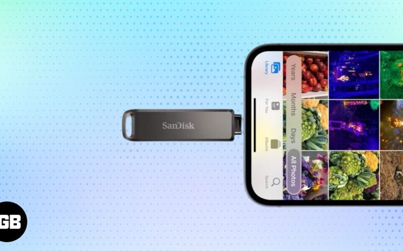 Transfer photos from iPhone to external drive