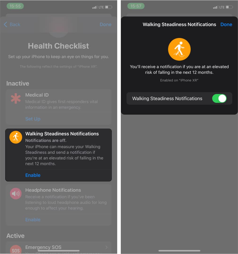 Use Walking Steadiness once you set it up on iPhone