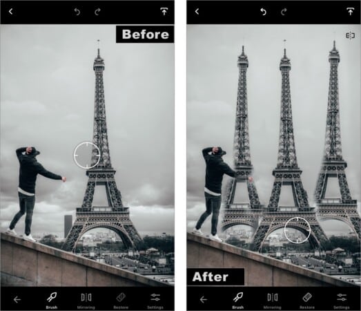 How to clone parts of images with TouchRetouch app