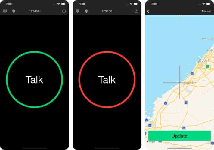 Two way walkie talkie iphone app screenshot Two Way Walkie Talkie iPhone App Screenshot