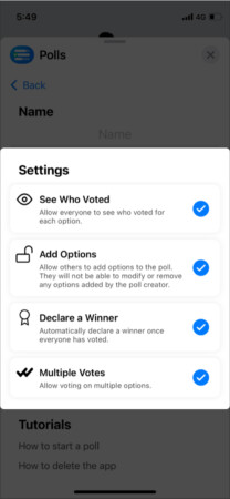 How to edit imessage poll settings