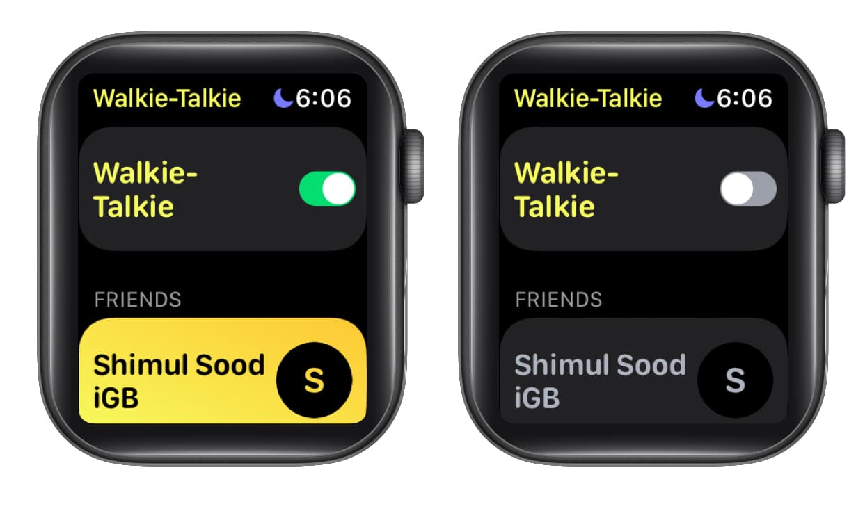 Turn Walkie Talkie on and off