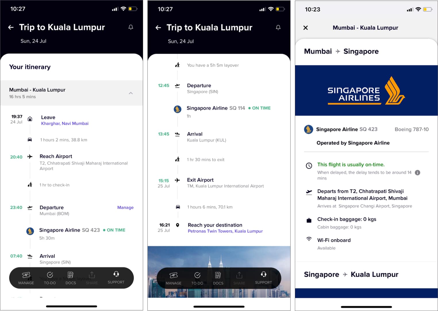 Get detailed door to door itinerary with Blinctrip