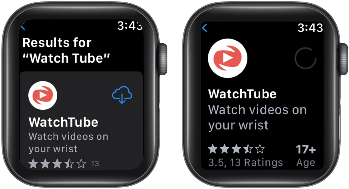 Download WatchTube on the Apple Watch