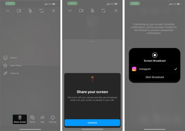 Screen share on instagram on calls 636x450 1