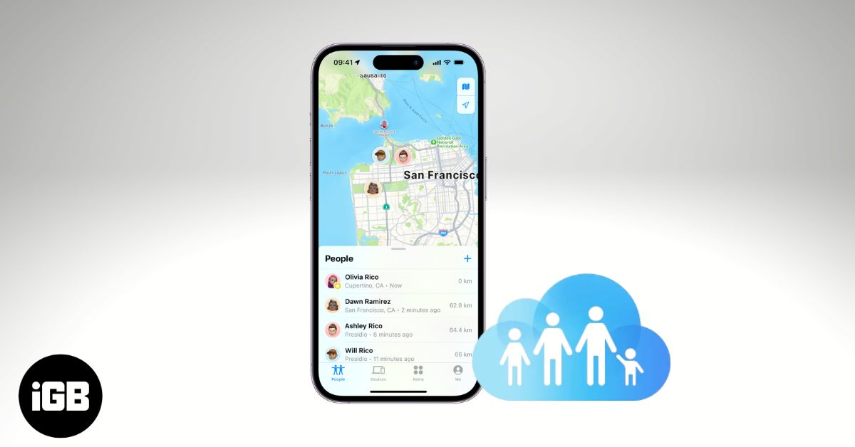 Share your location via family sharing on iphone