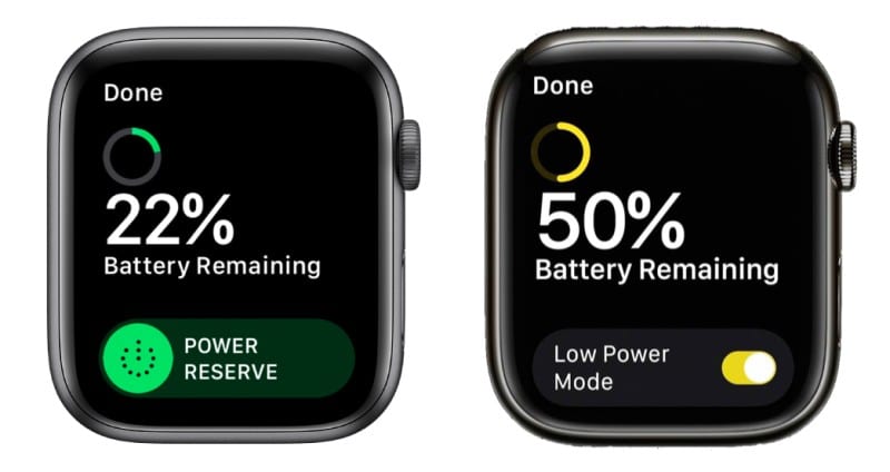 Low Power Mode vs Power Reserve Mode on Apple Watch