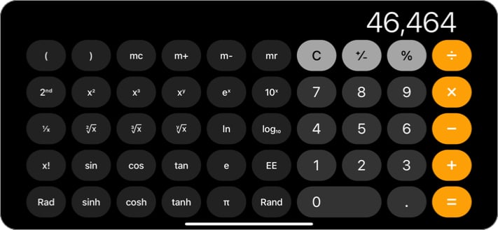 Access Scientific Calculator on iPhone