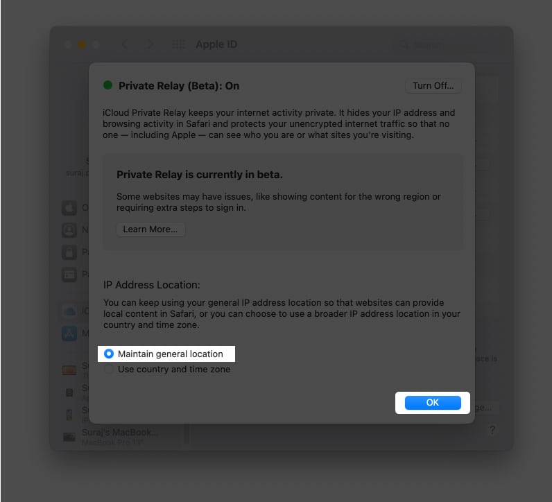 Hide IP address on Mac using iCloud Private Relay on macOS Monterey