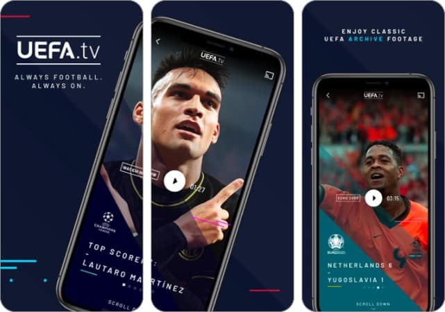 UEFAtv football app for iPhone