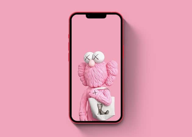 Pink Kaws wallpaper for iPhone