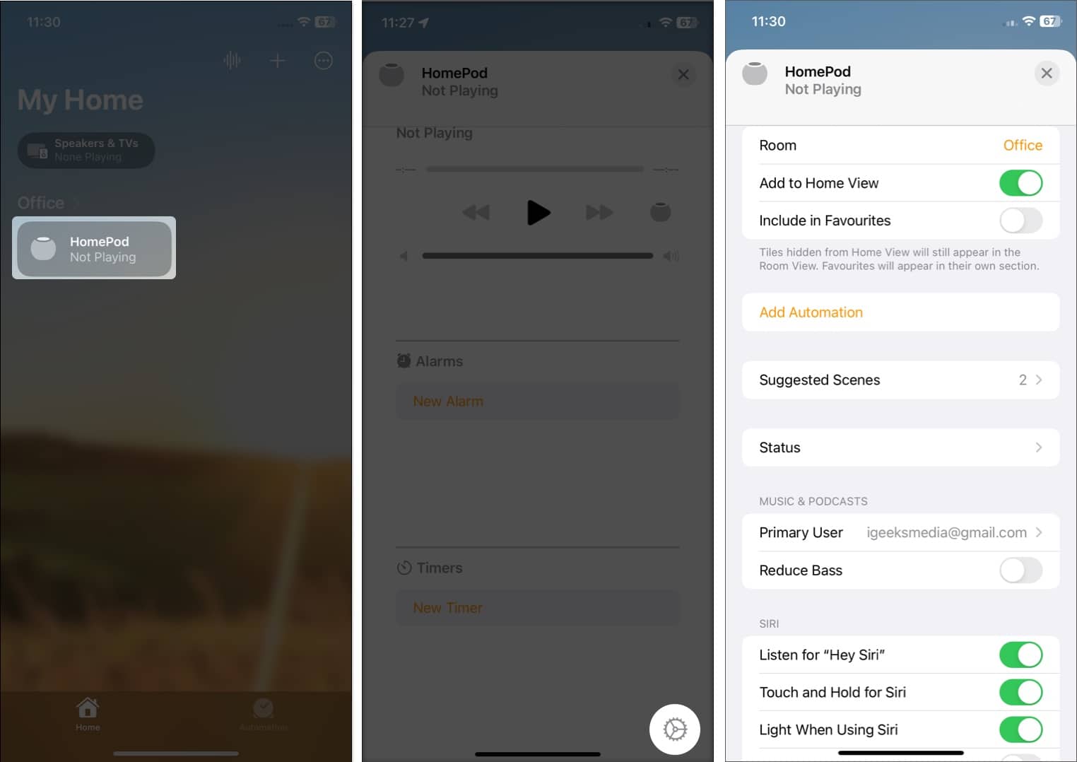 Navigate to Home Page tap HomePod Name Scroll down and select Settings edit your HomePod settings as per the requirements