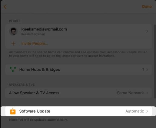 Now scroll down and tap on Software Update on Mac