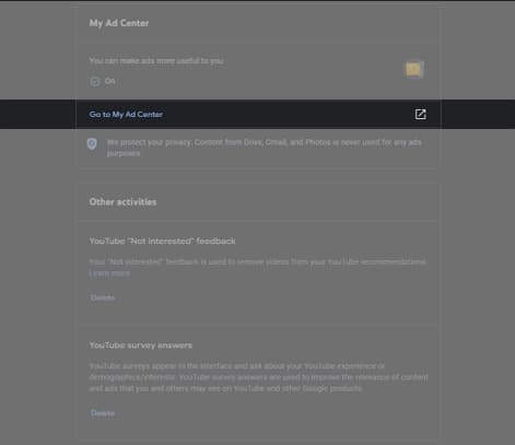 In the left pane click the Controls tab click Go to My Ad Centre on Mac
