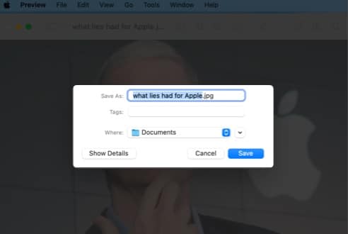 Rename and choose a location to save and click Save