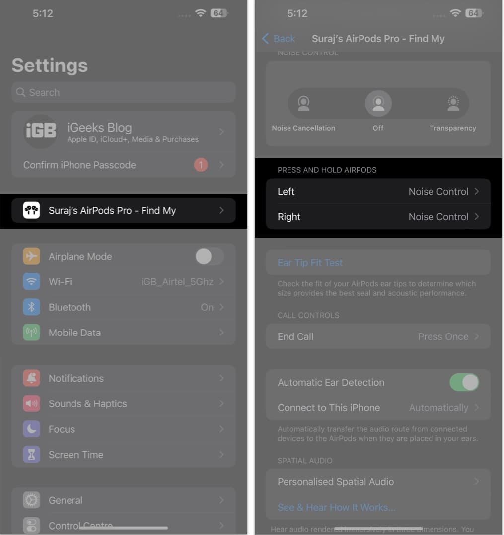 Turn off double tap gesture on AirPods