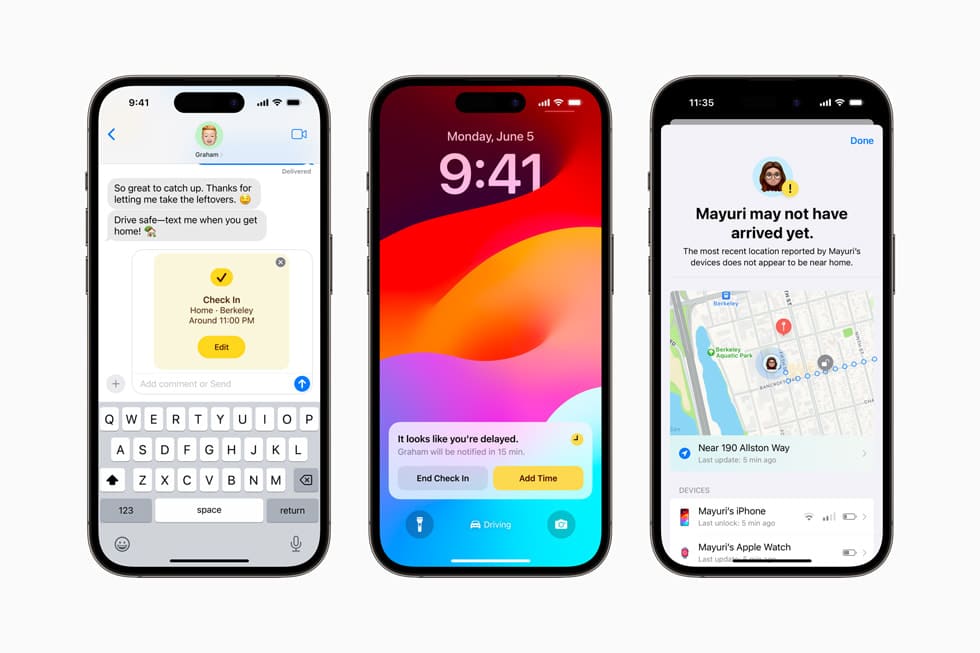 Check in feature in Message on iOS 17