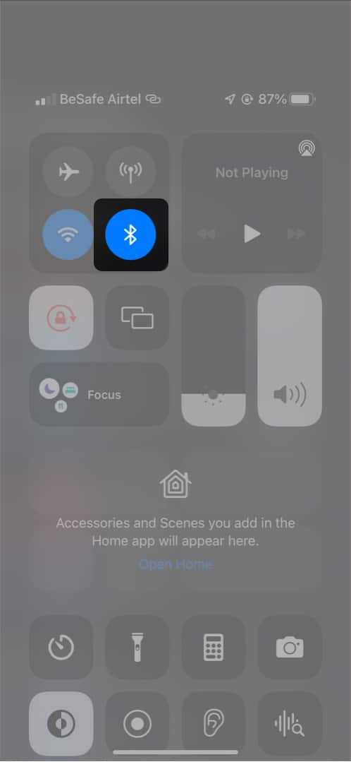 Turn on or off Bluetooth on iPhone