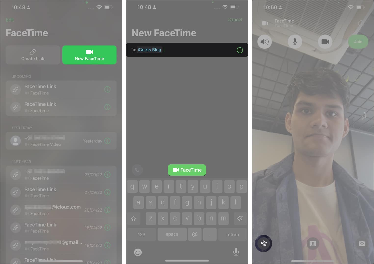 Choose the star shaped Filter from FaceTime on iPhone