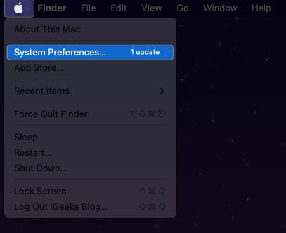 Launch Apple Menu System Settings
