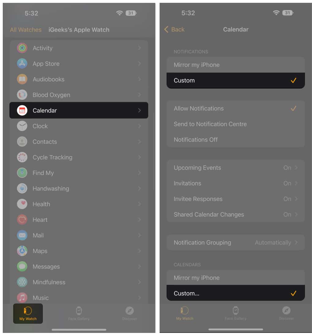 How to change calendar settings on iPhone