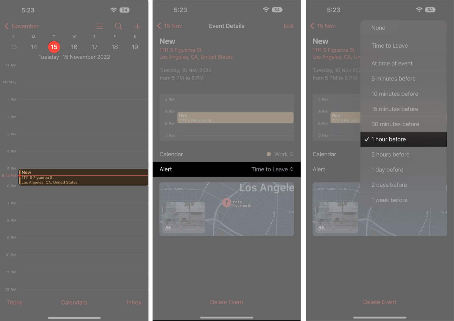 How to modify leave now notifications on iPhone