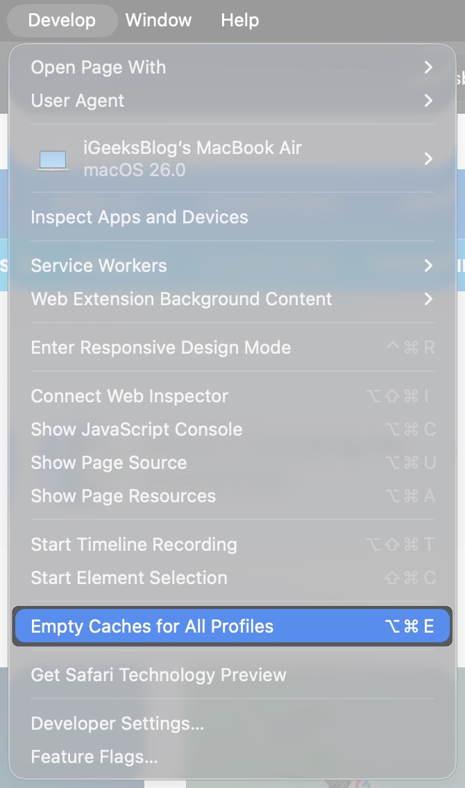 How to clear cache on mac