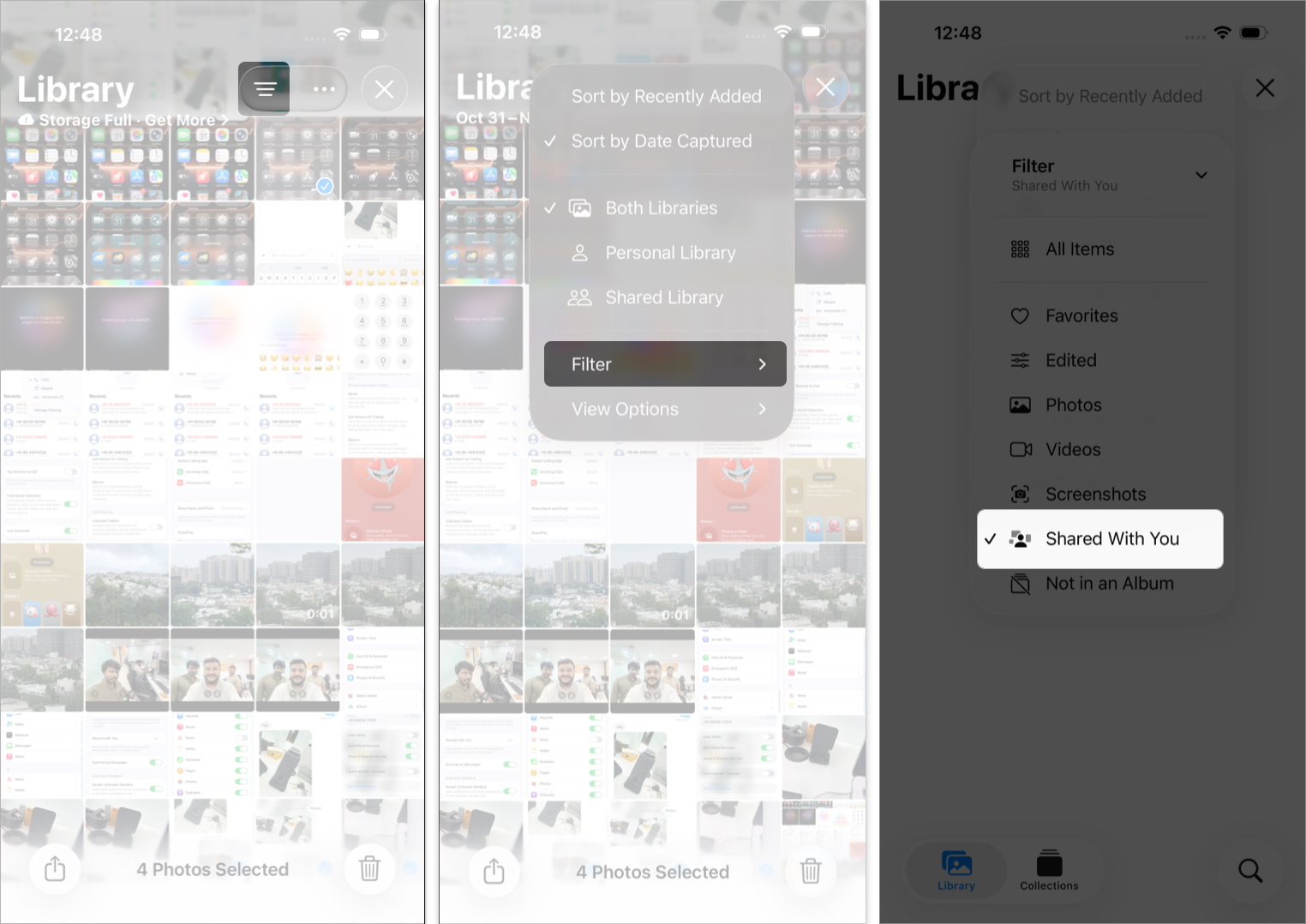 Access shared photos in the photos app
