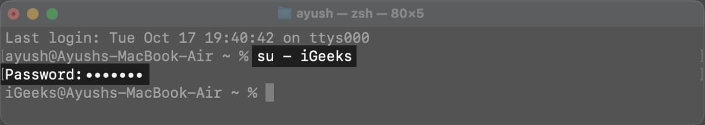 type the command and hit enter