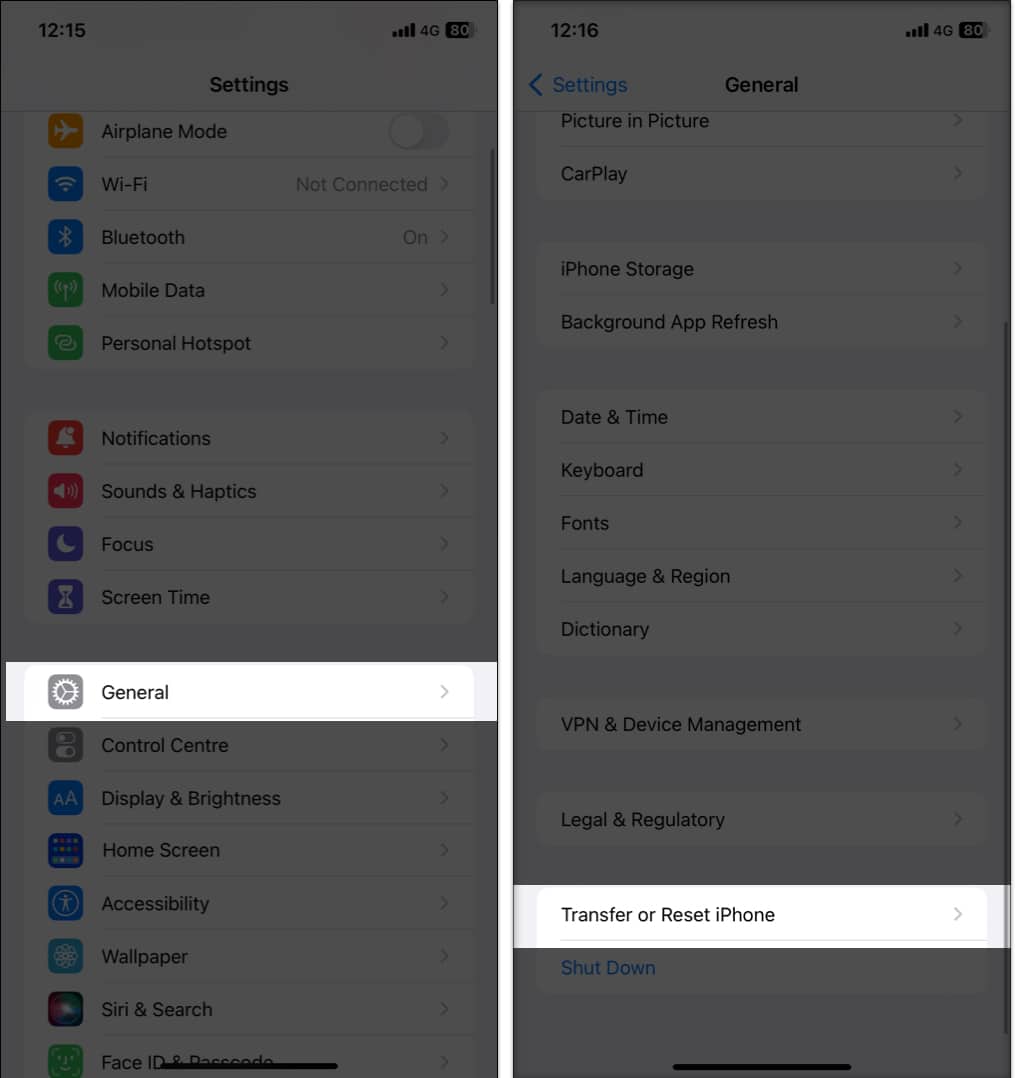 Reset network settings 1