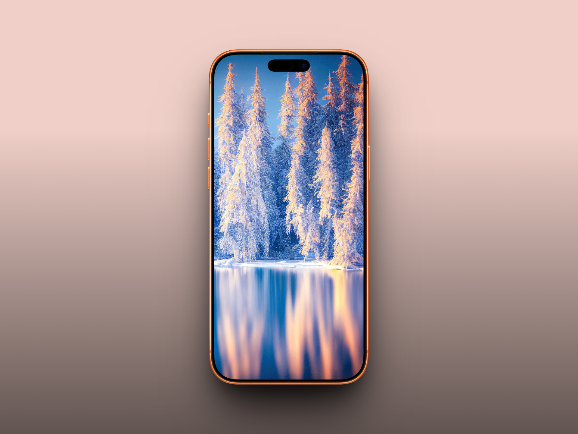 Frosted Pines by the Lake