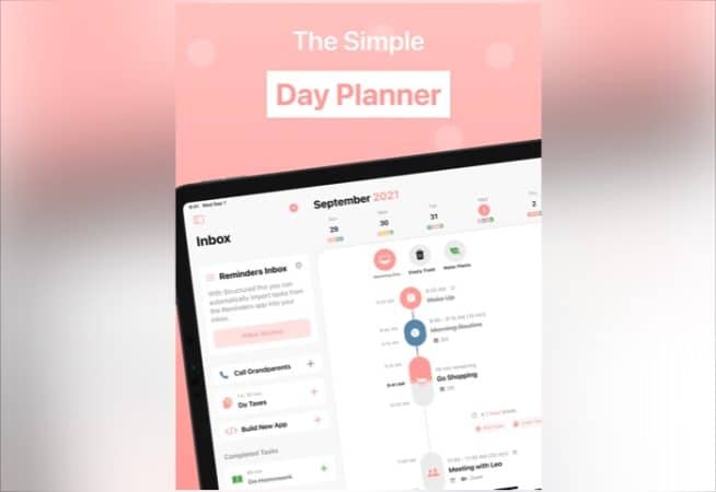 Structured Daily Planner iPad app screenshot