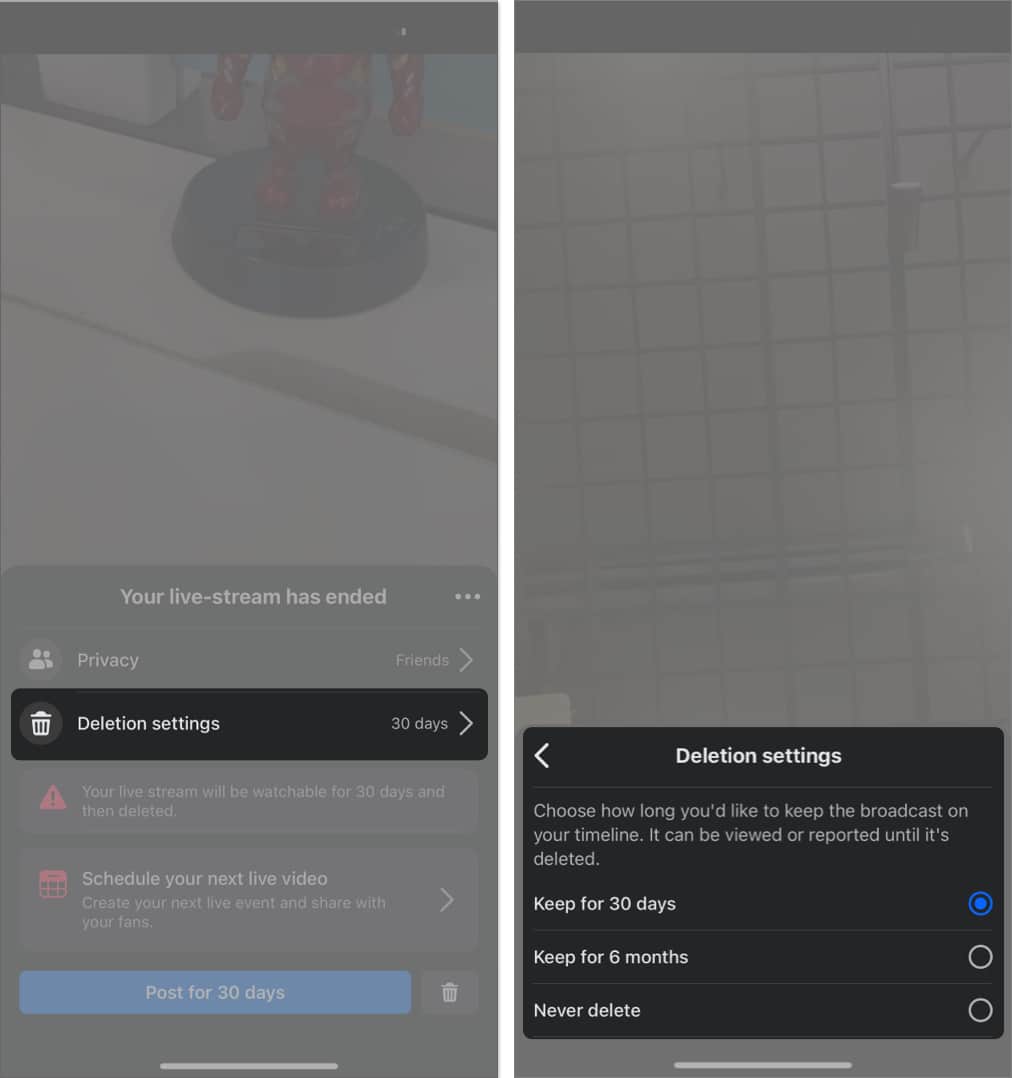 Tap delete settings choose keep for option