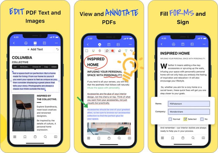 PDF element Pro PDF Editor iPhone and iPad App Screenshot