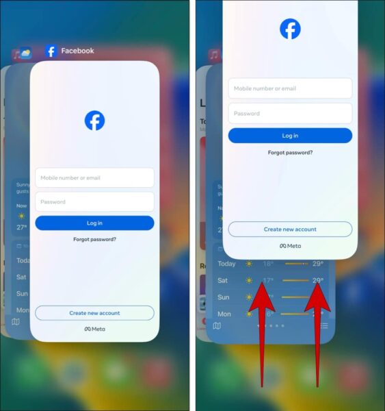 force quit and re launch facebook