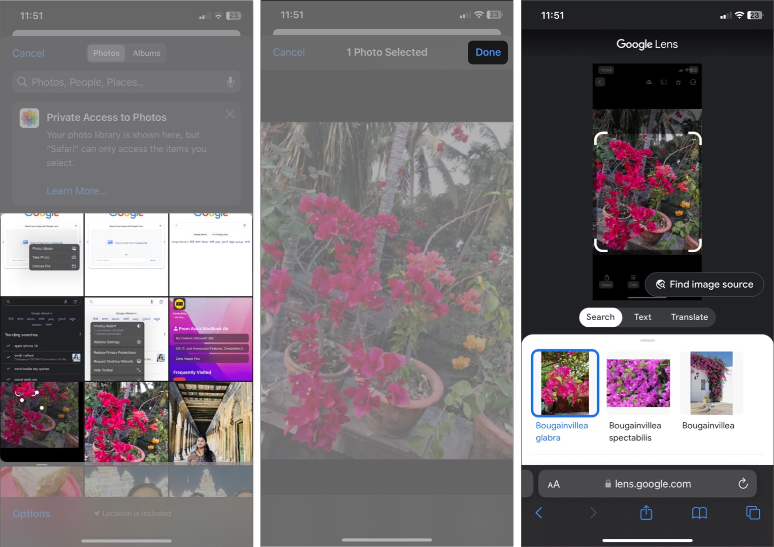 select a image tap done in safari