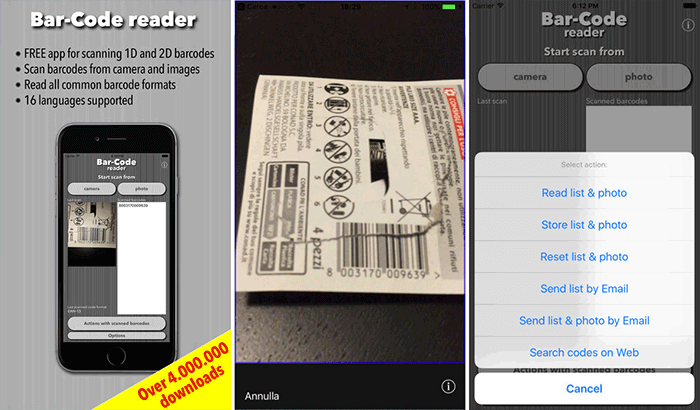 Bar Code Barcode and QR Code Scanner iPhone App Screenshot