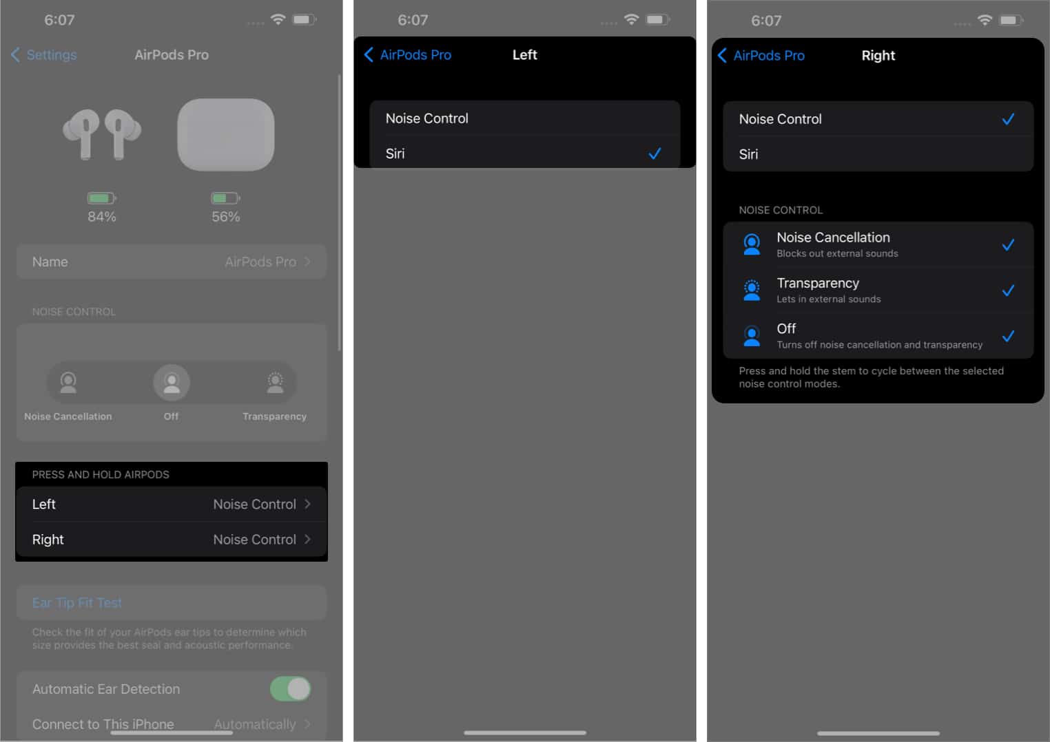 Change Press and Hold actions of AirPods