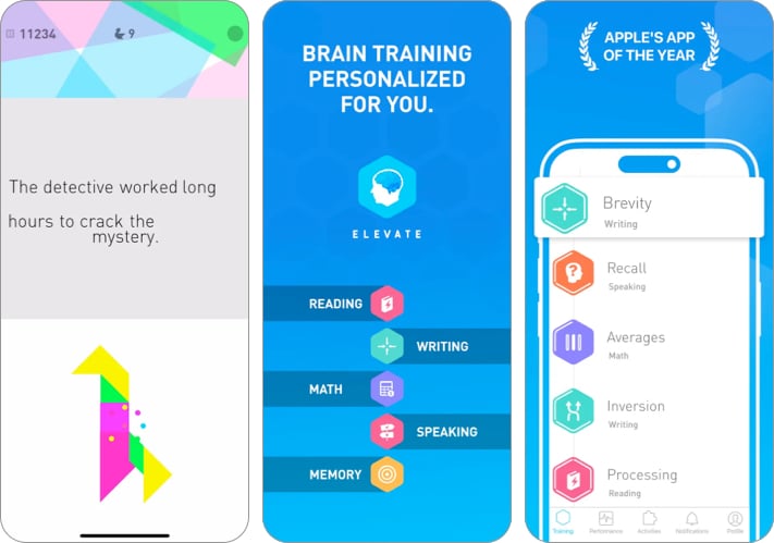Elevate Brain Training Games iPhone iPad app screenshot