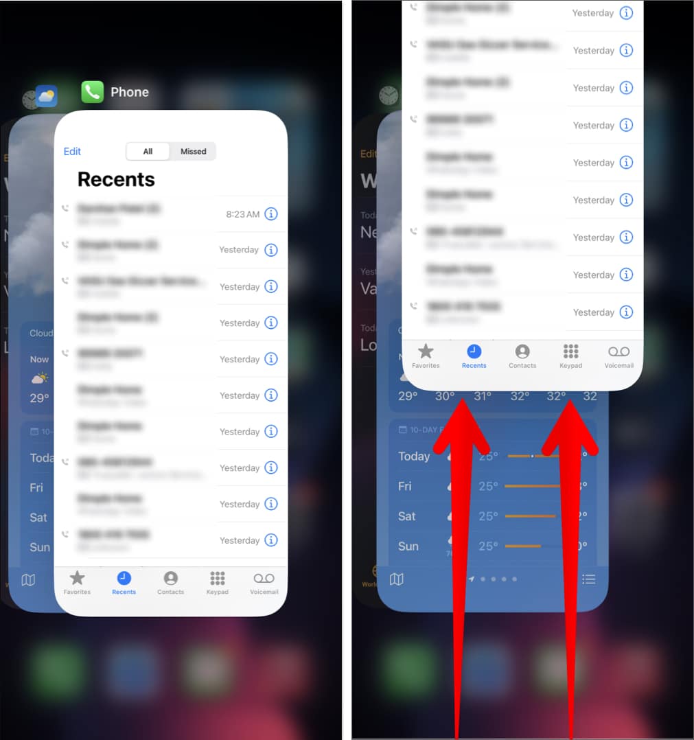 Force close and relaunch the phone app